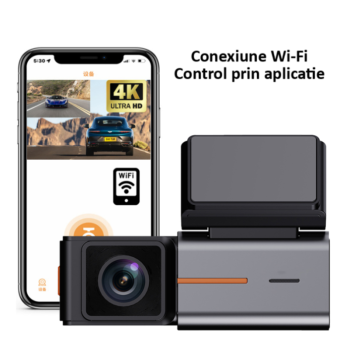 Camera auto, duala, 4K, model S2, vedere nocturna, G senzor [2]