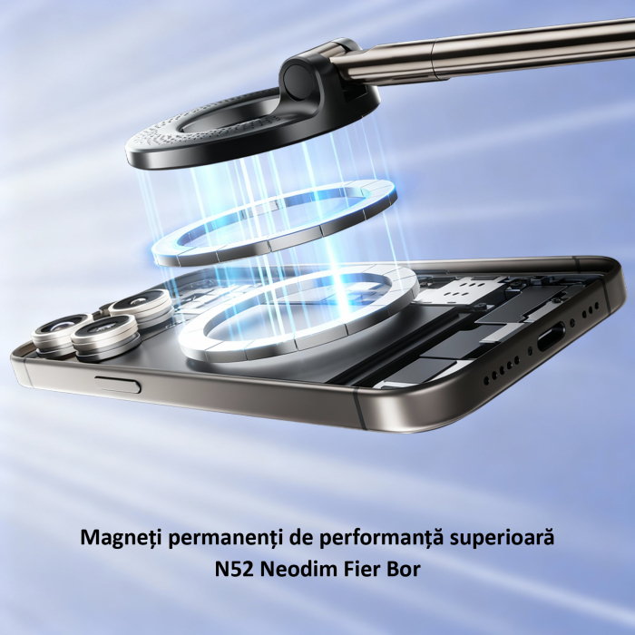 Suport auto telefon, SD10, magnetic, prindere prin vacuum [5]