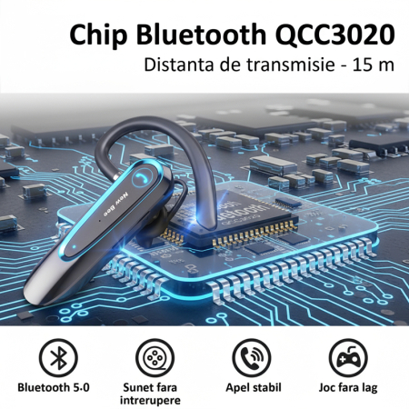 Cascuta Bluetooth New Bee LC-B45 pentru Soferi – Handsfree, Autonomie 24h, Microfon Dual DSP [2]