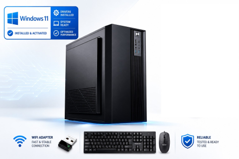 Calculatoare Office - Calculator Desktop Office Intel i3-10100, 8GB DDR4, 256GB SSD + 500GB HDD, Windows 11