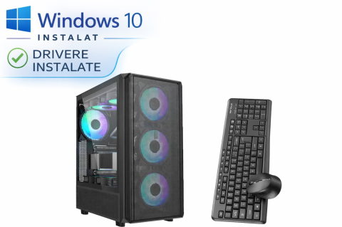 Calculatoare Gaming - Calculator Gaming i5-6500 3.2Ghz – RX 640 4GB, 8GB RAM, SSD 256GB + HDD 500GB - Tastatura + Mouse Cadou