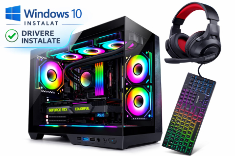 Calculatoare Gaming - Calculator Gaming i7 4770 – RX580 8GB, 16GB RAM, SSD 128GB + HDD 1TB + Casti & Tastatura Cadou