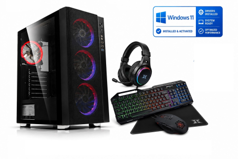 Calculatoare Gaming - Desktop PC Gaming i3-10100 Up to 4.3Ghz, NVidia GTX 1060 6GB, 16GB DDR4, 512GB SSD, Kit Gaming