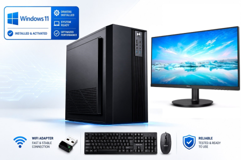 Pachete Gaming & Office - Pachet Desktop Office Intel i3-10100, 8GB DDR4, 512GB SSD + Monitor 24", Windows 11