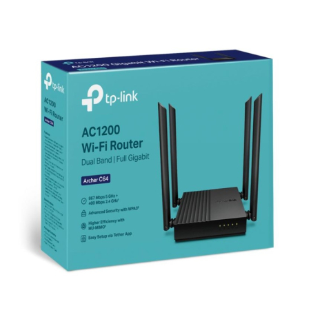 Router Wireless TP-Link ARCHER C64, standard wireless: IEEE 802.11ac/n/a 5 GHz [2]