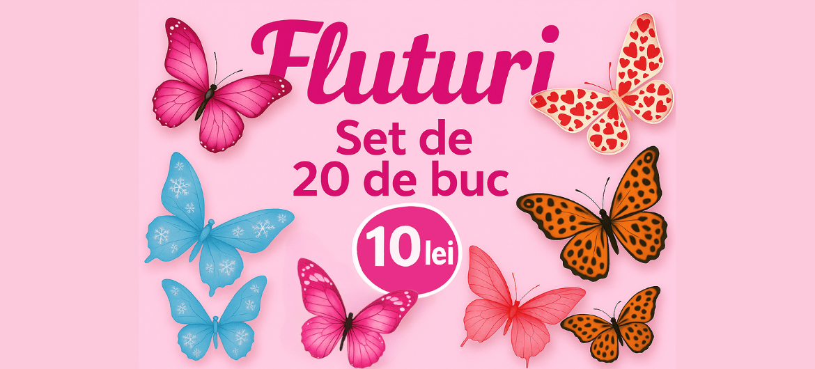Set Fluturi 20 de buc la 10 lei