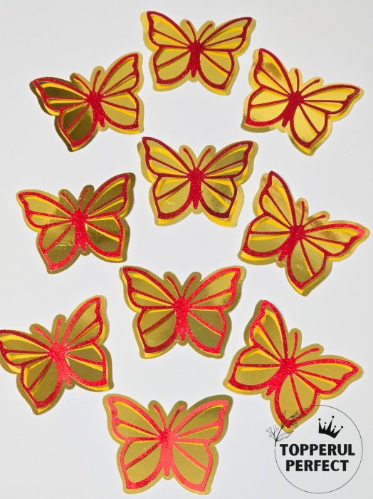 Set Fluturi 3D Rosu + Auriu [1]