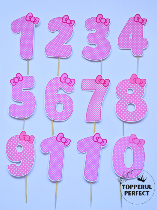 Set Toppere Cifre Roz cu Fundita [1]