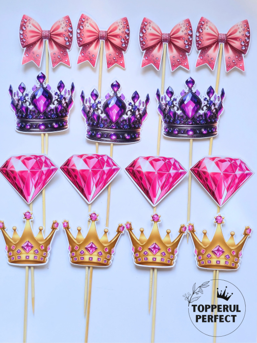 Set Toppere Coroana + Fundita + Diamant Roz [1]