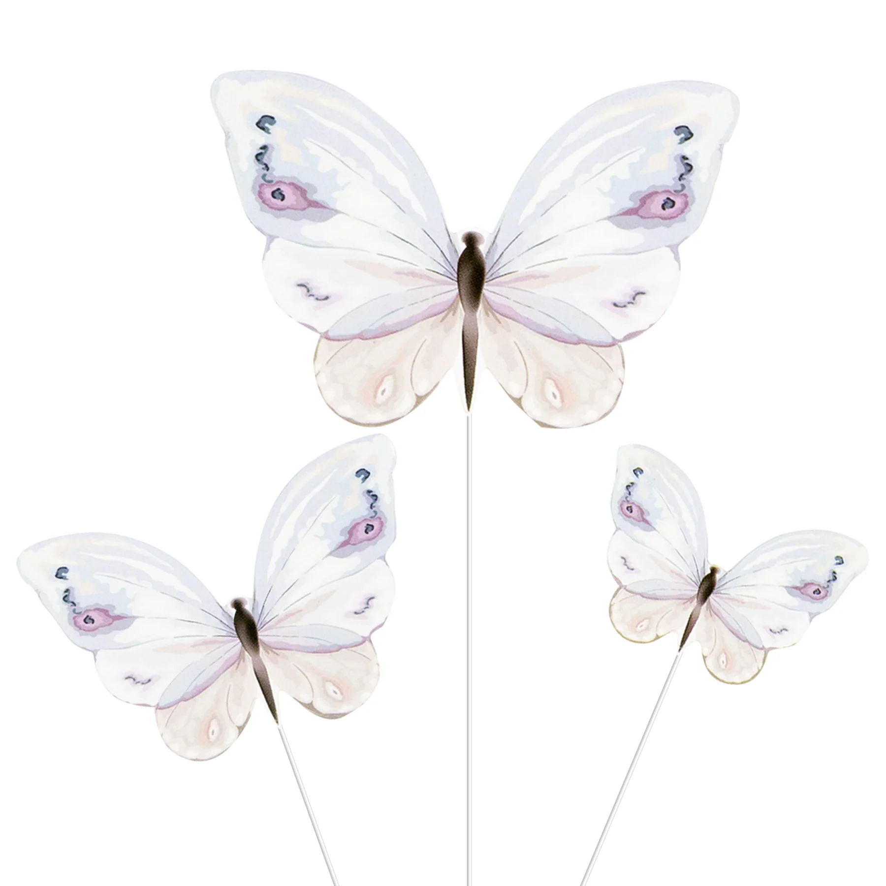 Set 9 Fluturi pentru Tort ALB PASTEL | Decoratiuni Elegante pentru Tort si Candy Bar [2]
