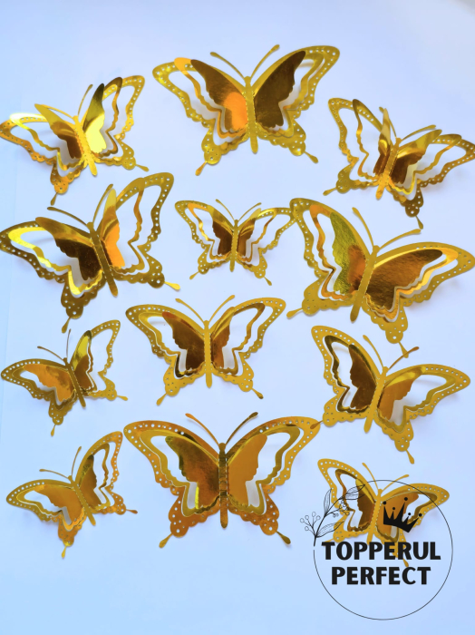 Set Fluturi 3D Aurii [2]