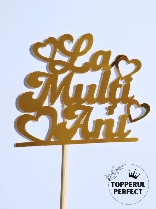 Topper La Multi Ani Auriu /1 Bucată [1]
