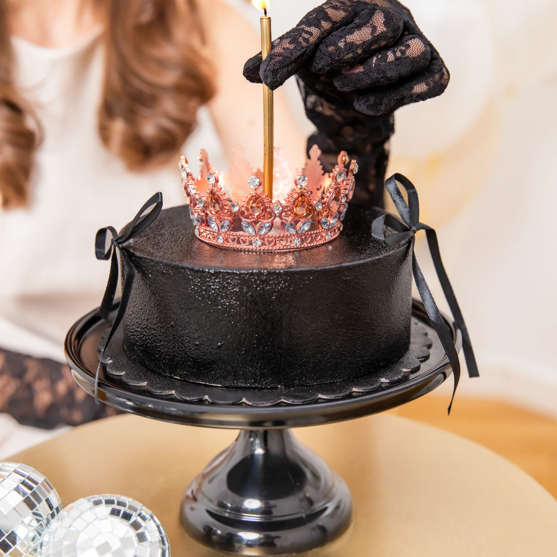Coronita Tort Rose Gold 10 cm - Decoratiuni si Accesorii Tort [2]