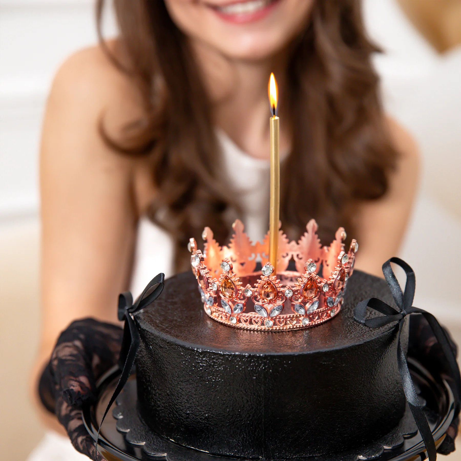 Coronita Tort Rose Gold 10 cm - Decoratiuni si Accesorii Tort [3]