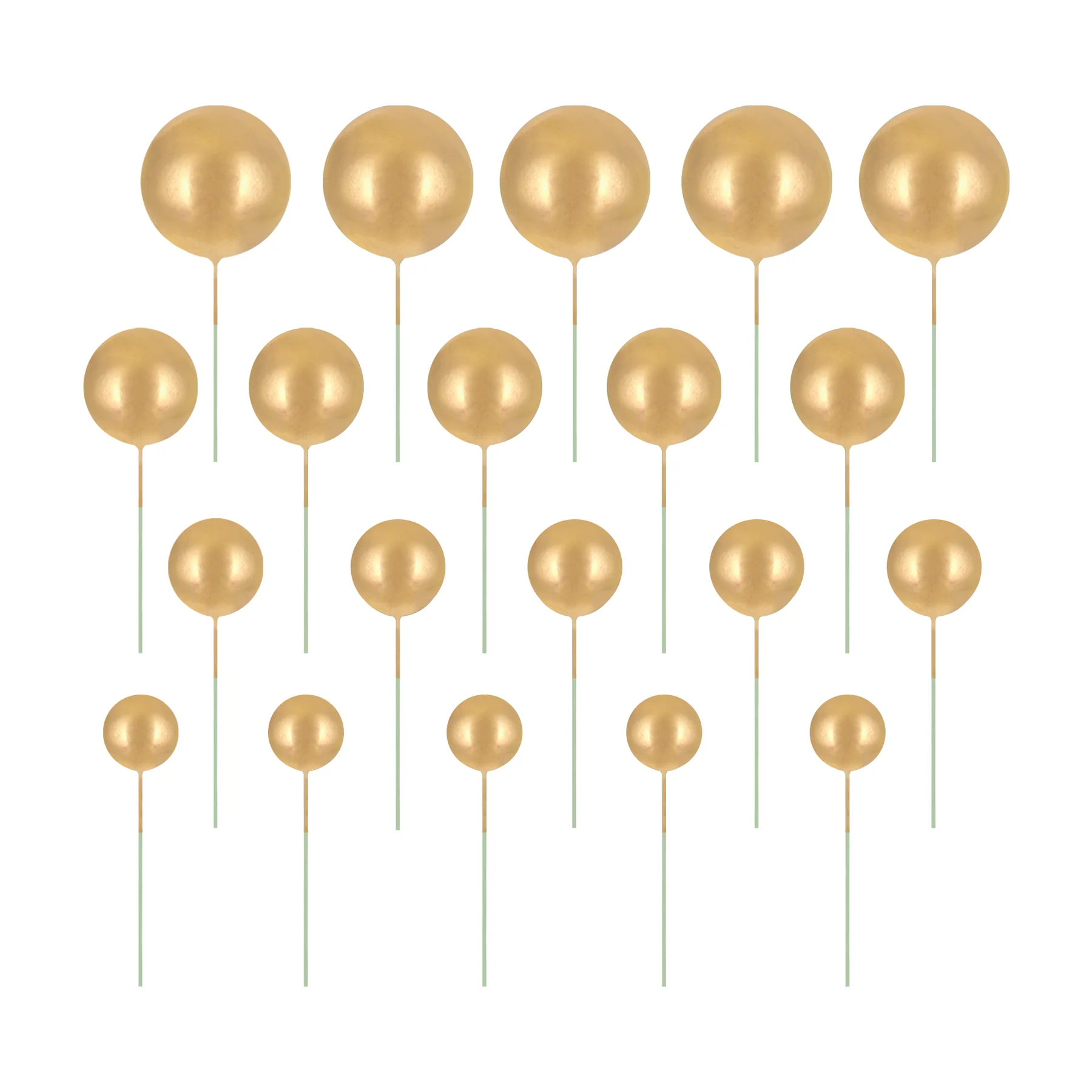 Set 20 Sfere Tort pentru Decor AURIU din Plastic | Sfere Decorative Premium pentru Tort [2]