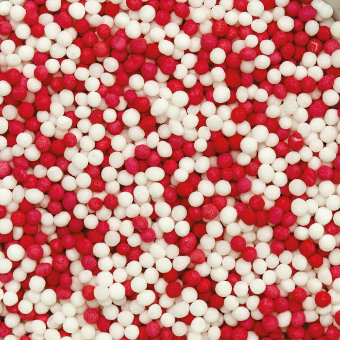 SPRINKLES - Perle de zahar - ROSU SI ALB 100 G - DECORA [2]