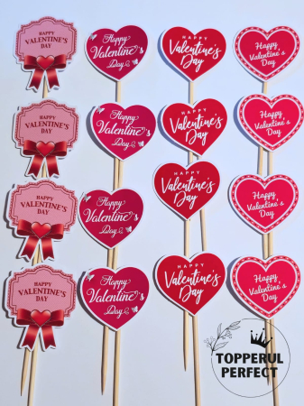 Valentines Day - Set Toppere Valentine’s Day Etichete