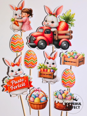 Toppere Tort de PASTE - Toppere Tort Iepuras Paste Si Oua De Paste – Decor Tort Paste Primavara