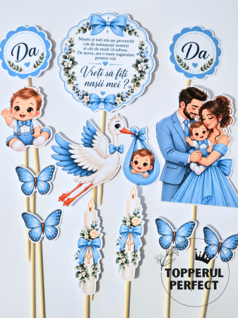 Toppere Torturi - Toppere Vreti sa Fiti Nasii Mei - Botez Baiat - Cerere Nasi
