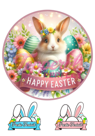 Vafe - Vafa Imprimata Paste Rotunda cu Iepuras 2