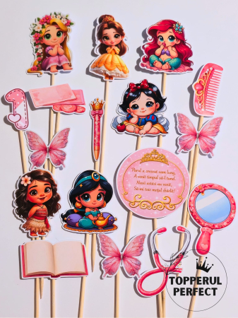 Toppere Printese - Toppere Tort Taierea Motului Cu Printese – Decor Tort Moț