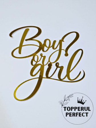 Toppere Torturi - Topper Boy or Girl? Auriu /1 Bucată