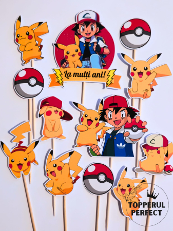 Toppere Torturi - Toppere tort Pokemon Pikachu – Decor tort tematic Pokemon pentru copii