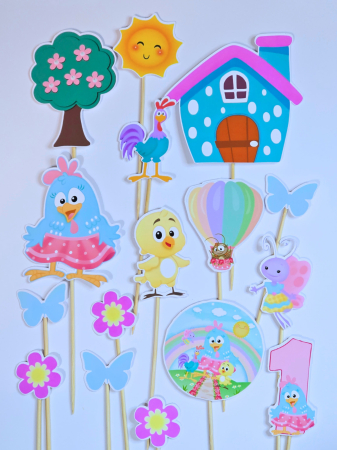 Toppere Animale - Set Toppere Ferma Culori Pastel