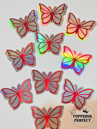 Fluturi - Set Fluturi 3D Rosu + Argintiu