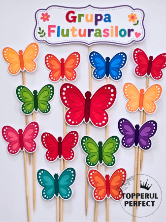 Absolvire Scoala - Set Toppere Grupa Fluturasilor Gradinita Fluturi Colorati