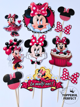 Toppere 1 an fete - Set Toppere Minnie Mouse Rosu