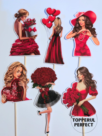 Valentines Day - Set Toppere Valentine’s Day Siluete Femei