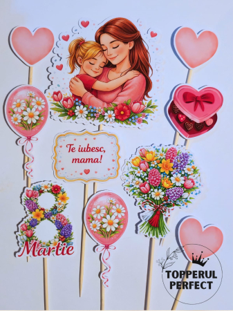 8 Martie - Toppere tort 8 martie cu flori – decor delicat pentru torturi festive