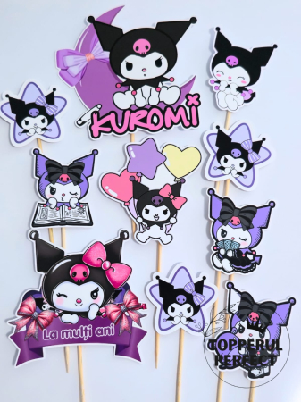 Decoratiuni Toppere - Toppere Tort Kuromi – Set Aniversar Tematic Decor