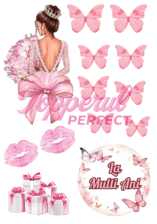 Diverse - Vafa Imprimata Silueta Femeie Roz