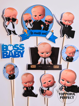 Toppere 1 an baieti - Toppere tort Baby Boss la costum – Decor tort tematic Baby Boss