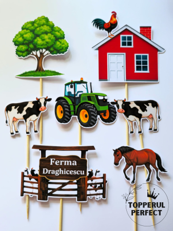 Toppere Ferma - Set Toppere Ferma cu Animale