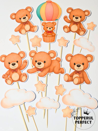 Toppere 1 an baieti - Set Toppere Urs + Balon