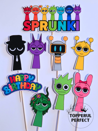 Toppere Desene Animate - Toppere Tort Sprunki – Decor Tort Copii