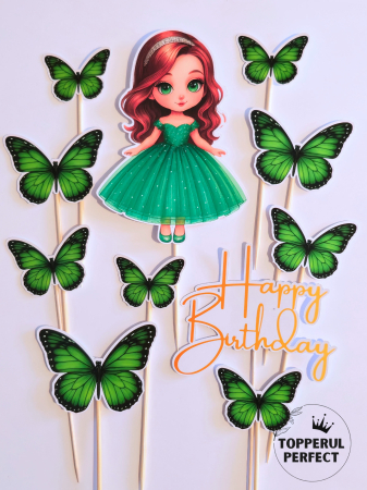 Toppere Printese - Set Toppere Printesa Verde