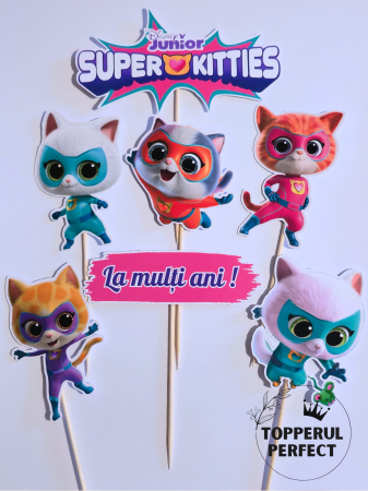 Toppere Animale - Toppere Tort Super Kitties – Decor Tort Copii