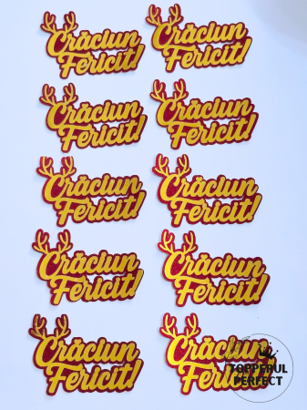 Toppere Craciun - Topper Craciun fericit cu spate rosu