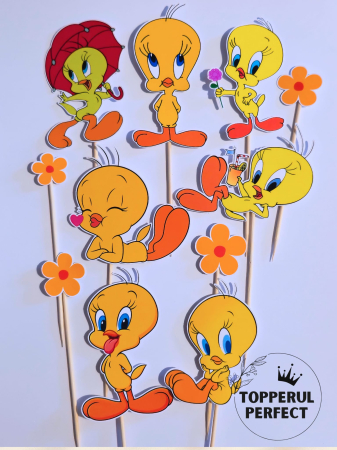 Toppere Animale - Toppere Tort Tweety Pasarea – Decor Tort Copii