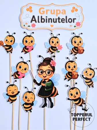 Absolvire Scoala - Set Toppere Albinute Gradinita si Educatoare