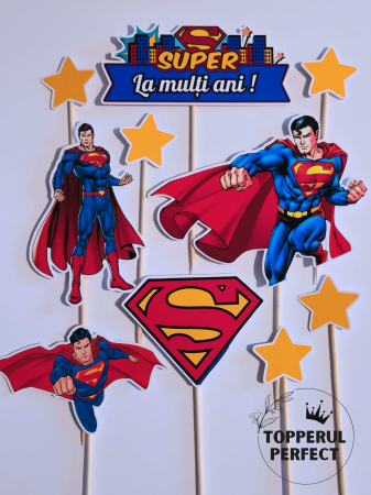 Toppere Eroi - Toppere Tort Superman Erou – Decor Tort Copii