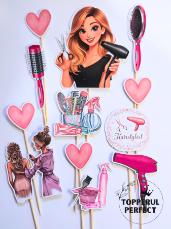 Toppere Torturi - Toppere coafor hair style – Decor tort beauty aniversar