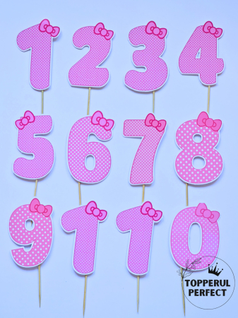 Cifre - Set Toppere Cifre Roz cu Fundita