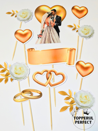 Toppere Nunta - Set Toppere Nunta Auriu