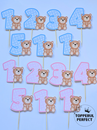 Cifre - Set Toppere Cifre cu Ursulet