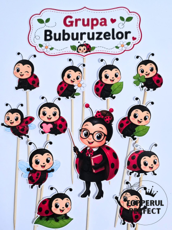 Absolvire Scoala - Set Toppere Buburuze Gradinita si Educatoare